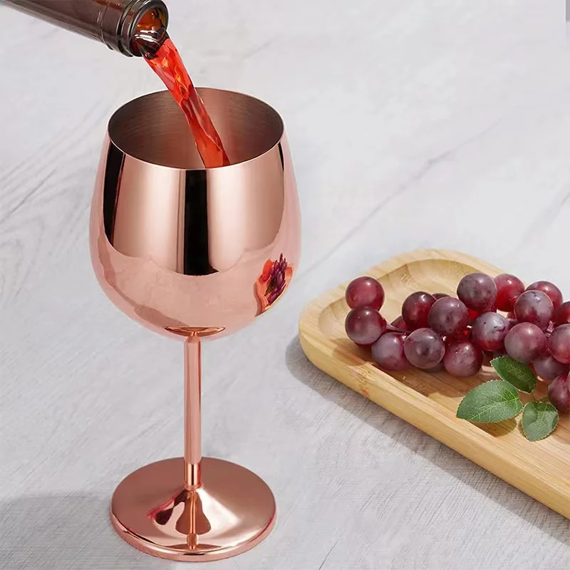 Wine Cup 520ml 304 Stainless Steel Goblet Wine Glass Juice Drink Goblet Shatterproof Party Barware Large-Capacity Bar Accessories