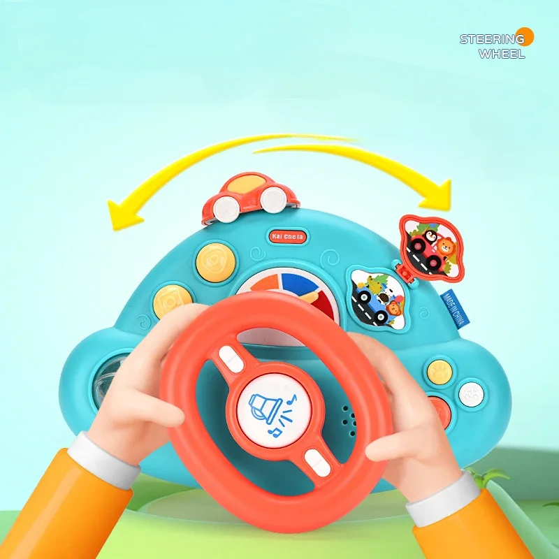 Volant électrique pour bébé avec sons, idéal pour les sièges auto et les poussettes. Jouet éducatif pour enfants._voghion.com
