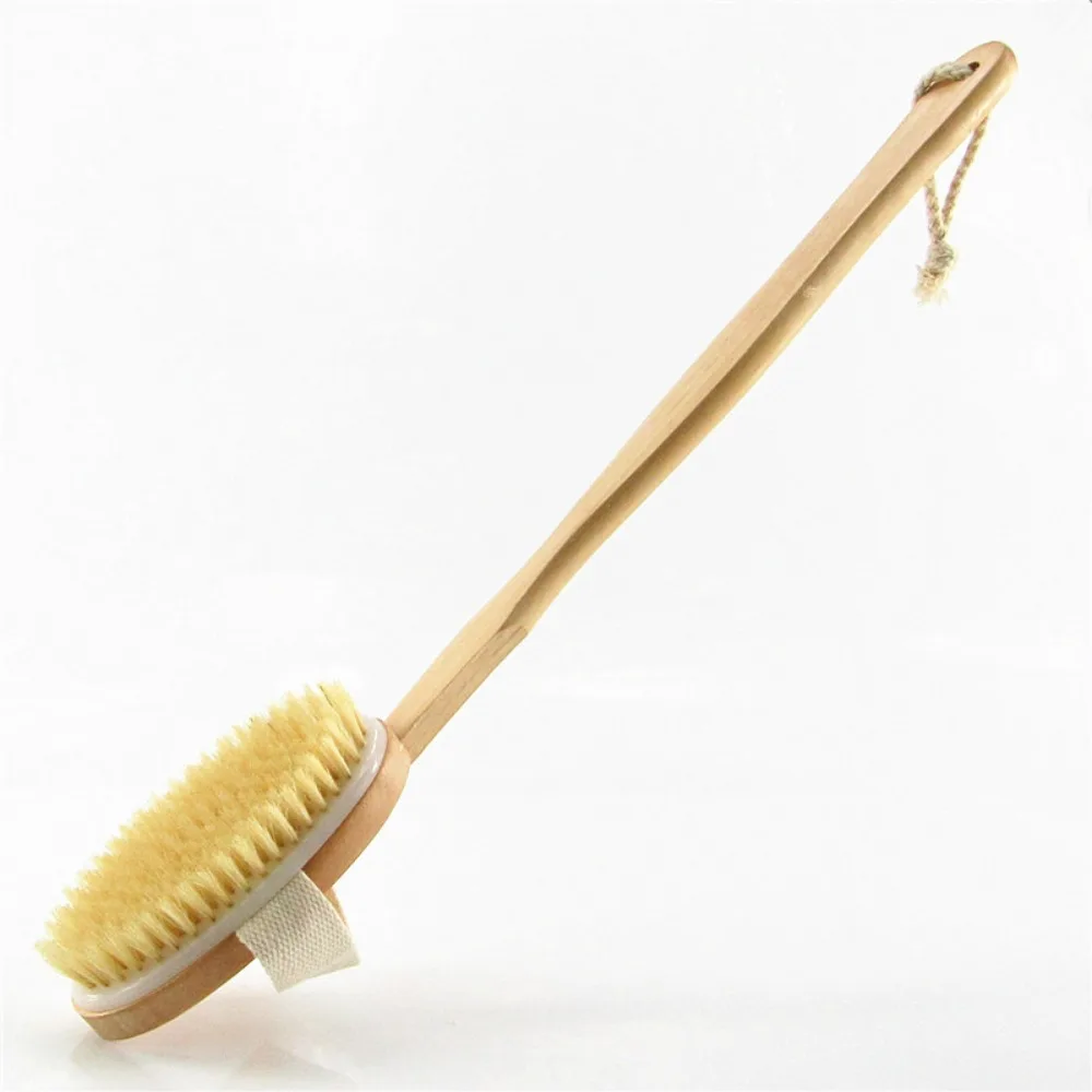 1Pc Wooden Detachable Long Handle Shower Body Brush Bathroom Wash Brush Bathing Massage Back Body Exfoliating Brush Bath Tools 5