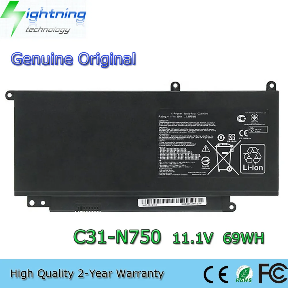 

New Genuine Original C32-N750 11.1V 69Wh Laptop Battery for ASUS N750 N750JK N750JV N750Y47JV N750Y47JV-SL