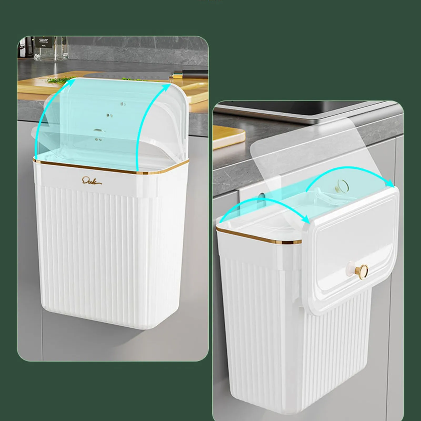 Light Luxury Wall Mounted Trash Can Household Kitchen Toilet