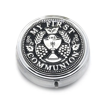 Ca를 위한 묵주 구슬 상자 목걸이 둥근 금속 기독교 가톨릭 종교 보석