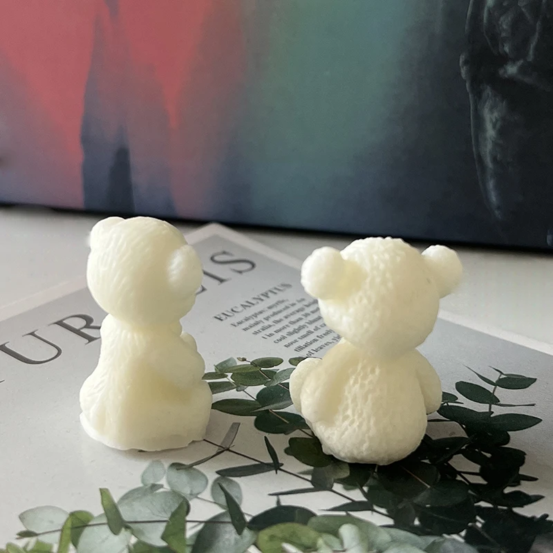 Cute Bear Candle Making Mould 3D Scented Candle Molds DIY Decoration Silicone Mold Handcraft Crystal Epoxy Soap Candle Moulds