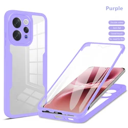 Enhanced Shockproof Full Body Protective Case with Screen Protector for Vivo V70 (Purple)