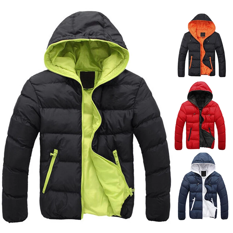 

Men's Clothing Puffer Bubble Down Coat Outwears Overcoat Padded Coat Autumn Winter Warm Jacket Zip Up Fashion Hooded Jackets Men