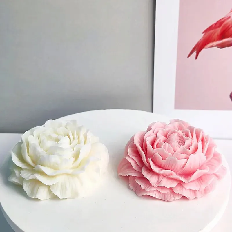 Large Peony Silicone Candle Mold 6