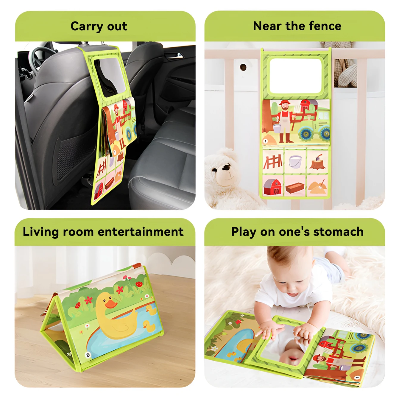 Mirror desk calendar cloth book with ringing paper sound education cognitive three-dimensional hanging toy 5
