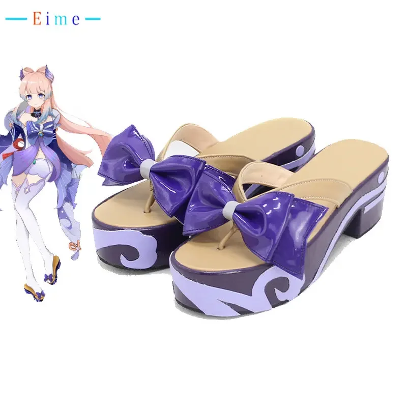 

Sangonomiya Kokomi Cosplay Shoes with Cute Bowknots Game Genshin Impact Cosplay Prop Halloween Carnival Boots Custom Made