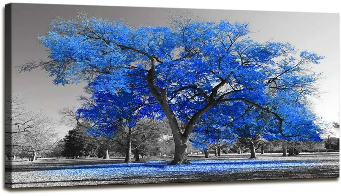 WallartCanvaspaintingprintingcontemporarybluetreeblackandwhitestyleautumnlandscape
