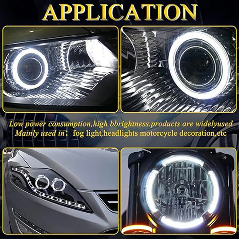 COB LED ���� ������ ������Ʈ, 12V ���Ϸ� ��, Ŀ�� ����, 60mm, 70mm, 80mm, �ڵ��� �ְ� ���� ������� DRL ����Ʈ, �Ȱ���, ���, 2 ��
