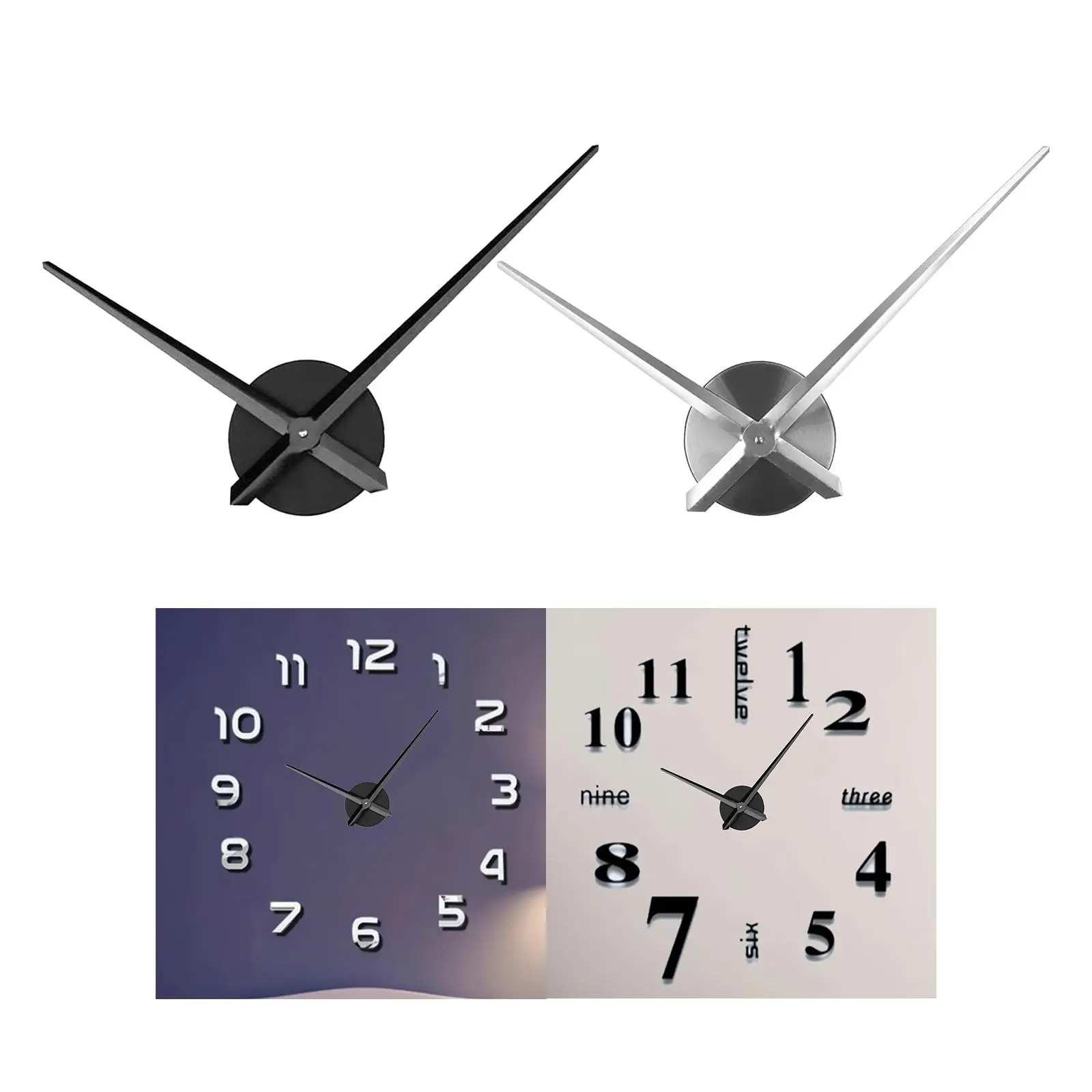 DIY Clock Movement Minute Hands , hour Hand Long Shaft Wall Clock Replacement Parts for Kitchen Office Bedroom Classroom