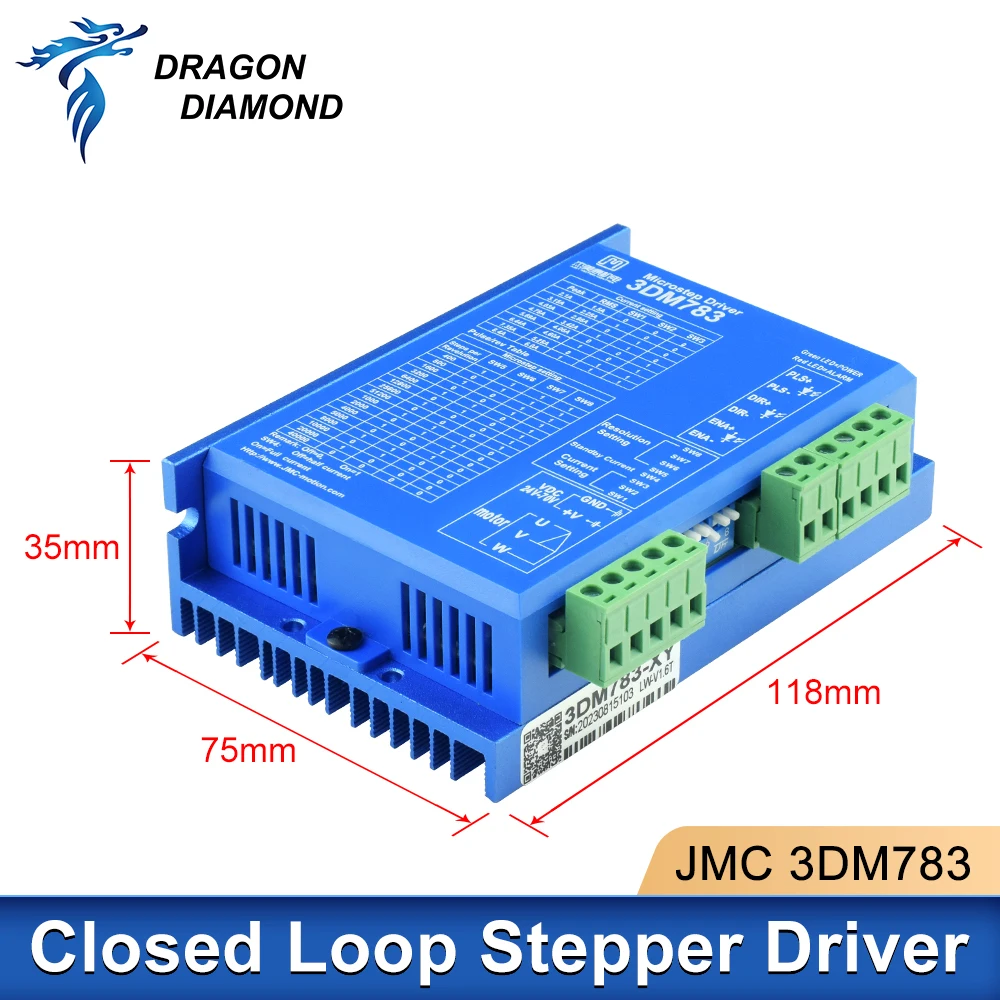 1pc JMC 3상 디지털 스테핑 하이브리드 드라이버 3DM783 1.89-8.26A 57mm 86mm 모터 DC36V-70V 포함
