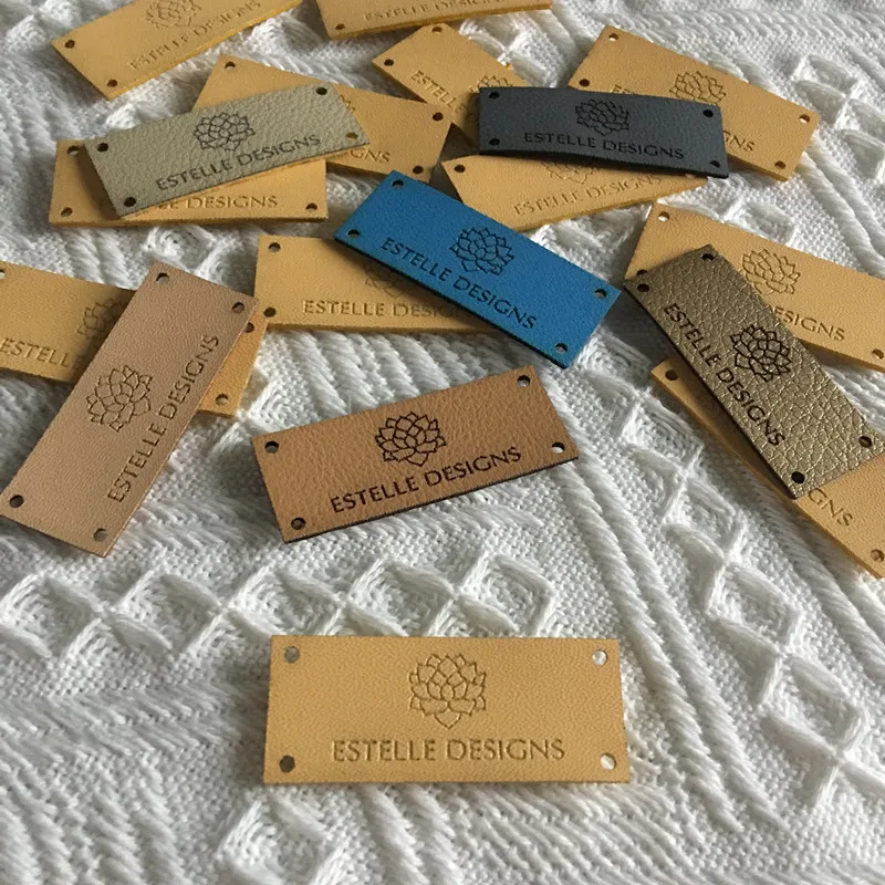 30pcs Personalized Sewing handmade label with logo Folding leather tags for  Crochet clothing Custom rectangle Knitting labels - AliExpress