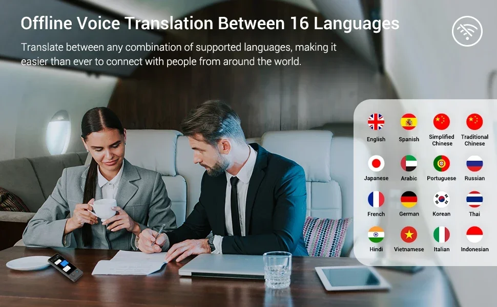 Wooask W12 Translator Real Time Voice Translator Two Way Instant Language Transl