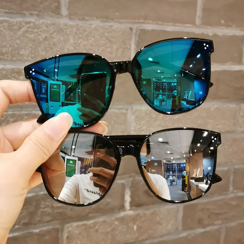 New Children Shape Round Sunglasses Girl Boy Shiny coating Double Color Vintage Sunglasses UV Protection Glasses Child_voghion.com