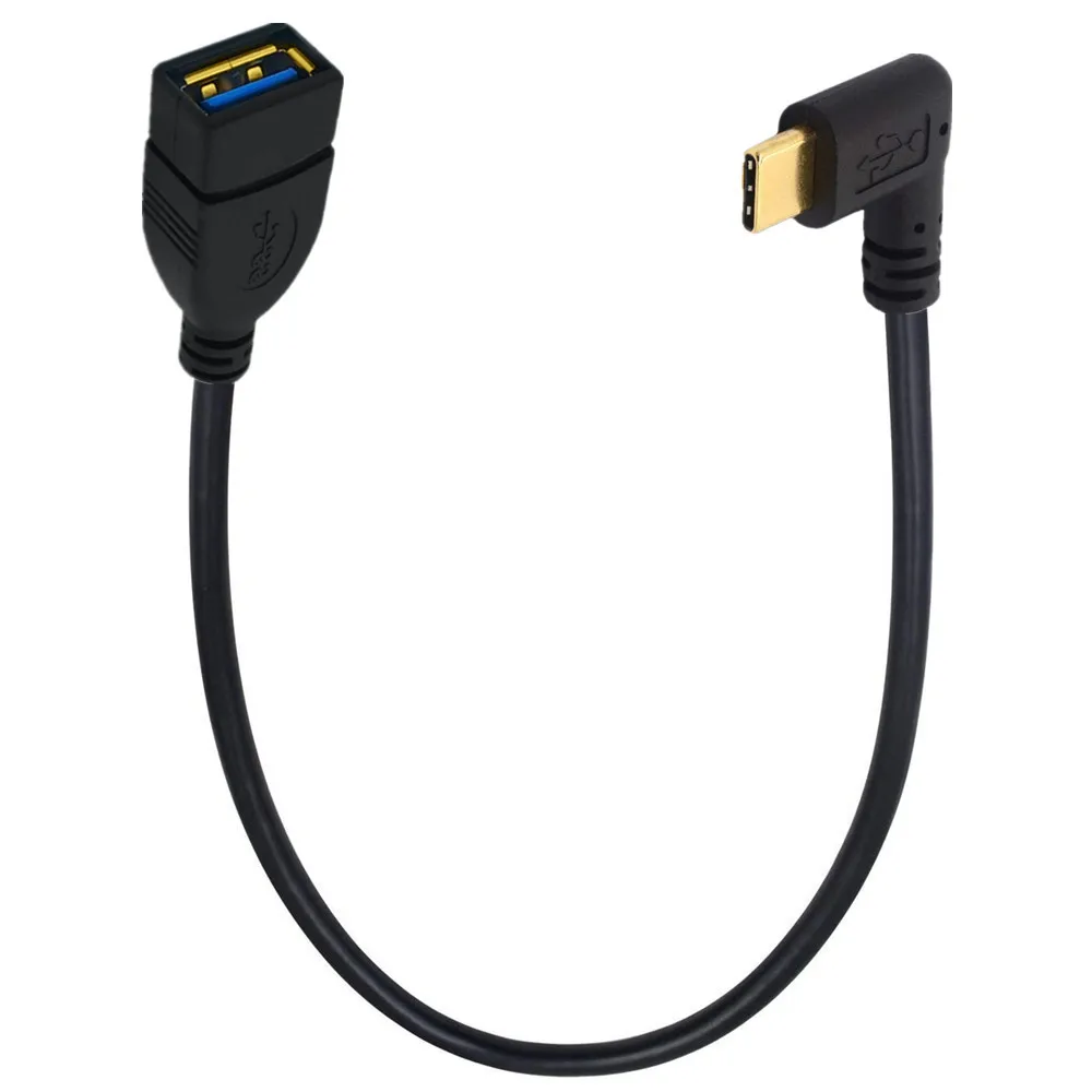 Angled USB-C to USB Female OTG Data Cable, 25CM