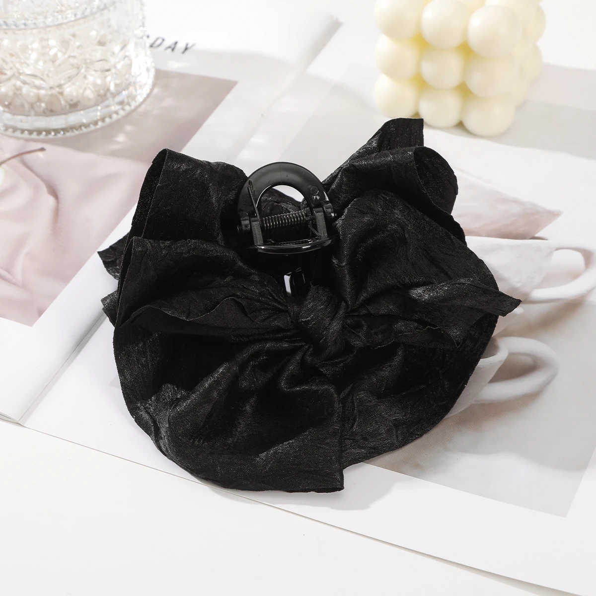 Bow Large Hair Claw For Women Korean Hairpin Princess Hair Accessories Black Festival Hair Crab Clip Fashion Hair Accessories
