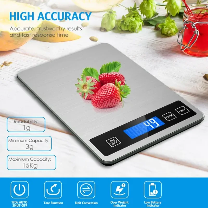 Digital Kitchen Scales Stainless Steel 2