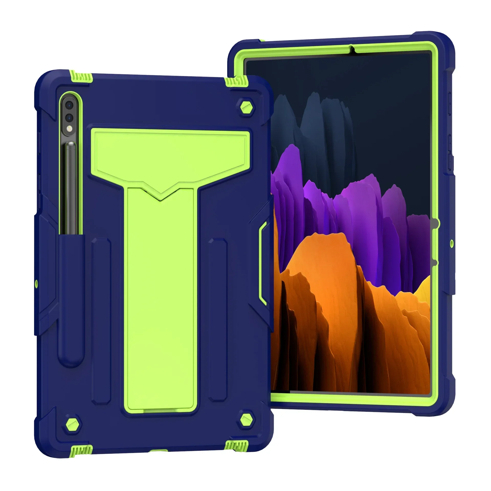 Capa Híbrida à Prova de Choque Tablet com s Pen Holder Capa para Samsung Galaxy Tab s9 s8 11 Plus 124 s7 fe Sm-t970 T870 T730 X710 X810 - Imagem 2