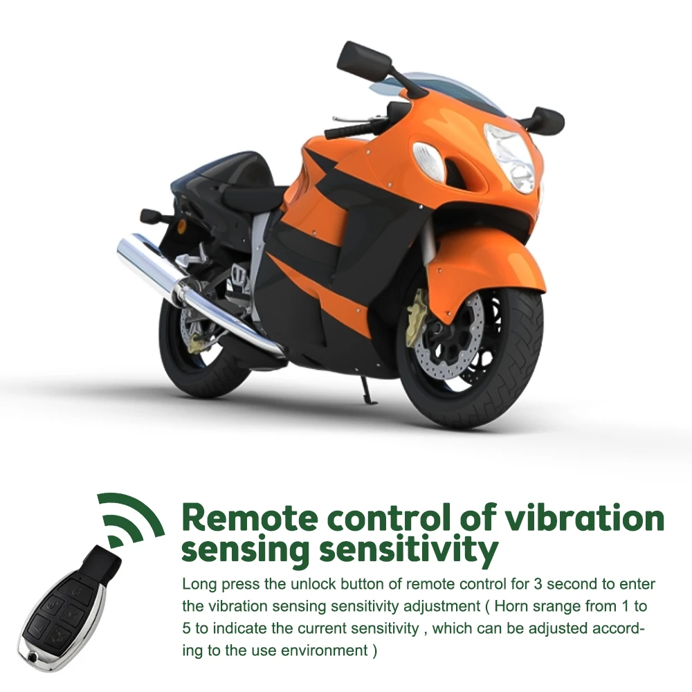 12V Motorcycle Alarm Remote Start Keyless Control System Remote Control Motorcycle Anti-theft Alarm System Electric Engine Lock Motorcycle Alarm Anti Theft Alarm