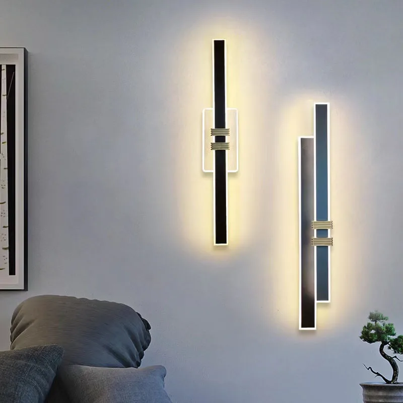 

LED Bedroom Wall Lamp Wall Sconces Copper Line Pipe Acrylic Lampshade Indoor Lighting for Living Room Corridor Light Fixture