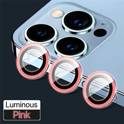 Diamond - Cut Camera Lens Protector Glass with Metal Backing - iPhone 15 Pro (Luminous Pink)