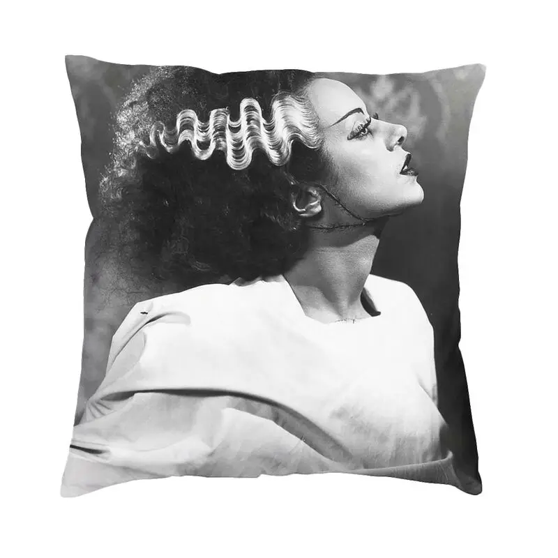 

Bride Of Frankenstein Pillow Case Decoration Horror Movie Monster Cushion Cover Throw Pillow for Sofa Double-sided Printing