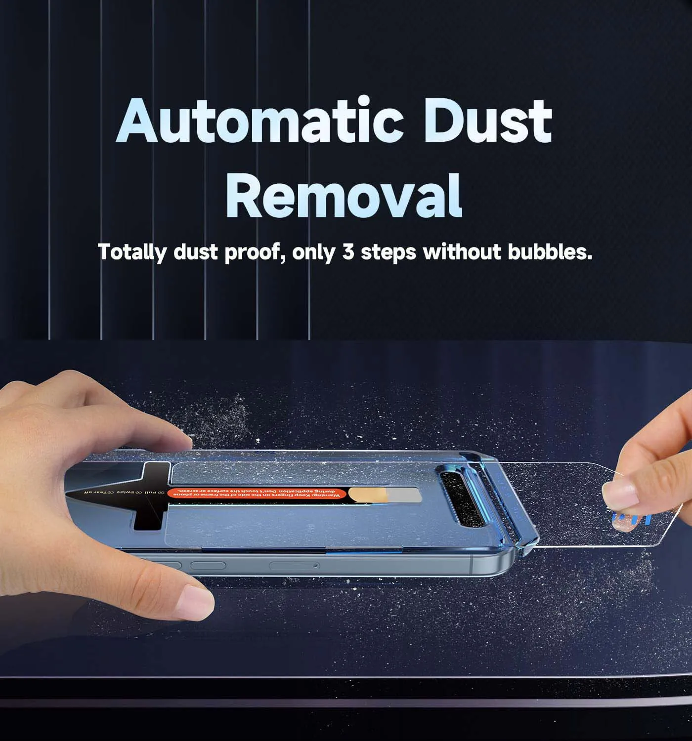 Privacy Tempered Glass Screen Protector with Auto Dust Elimination