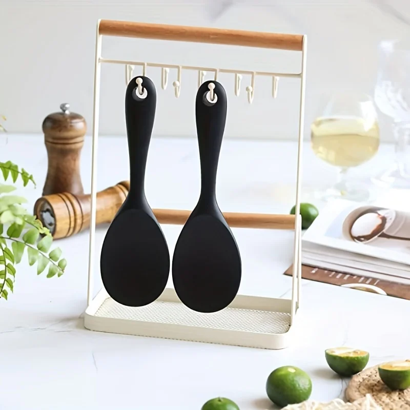 Silicone Rice Paddle Spoon, Non Stick Heat Resistant Kitchen Gadge Rice Spoon, Scooper, Spatula, Spoon Paddle, Ri