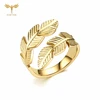 Stainless Steel Ring Wrap Finger Feather Open Ring Adjustable Size Fashion Women Jewelry Gold Silver Color Choose Small Gifts 6
