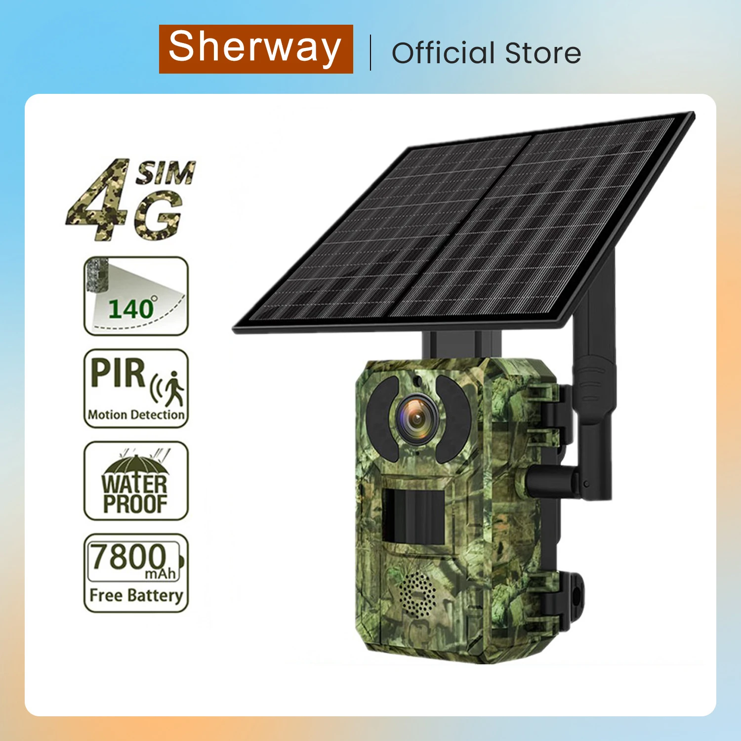 SherwayH104MP4GWifiSolarCameraHuntingTrailCameraWaterproof