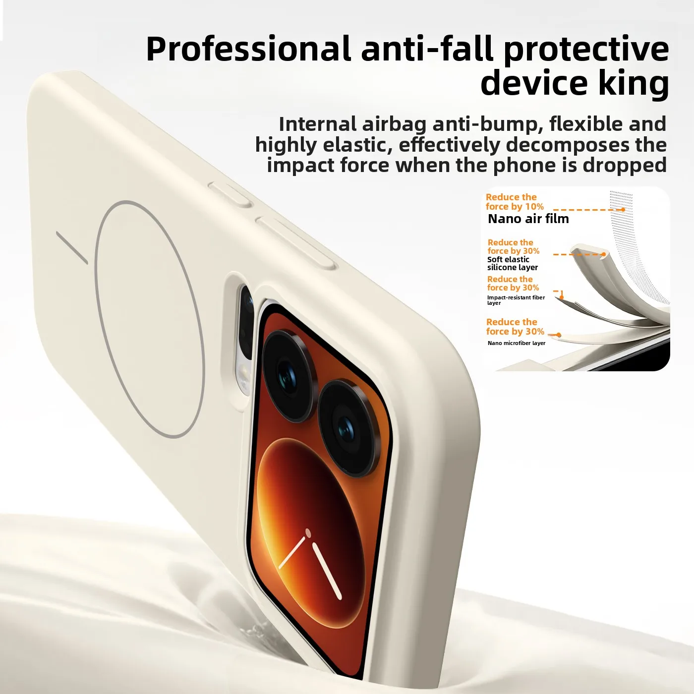 Magnetic Wireless Charging Protective Phone Case - Hard Silicone Skin Cover