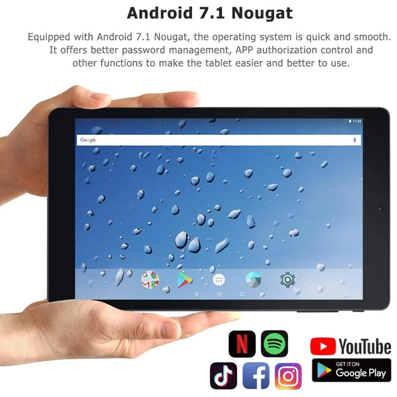 Google Play 8 Inch Android 7.1 Netbook Quad Core DDR3L 1GB RAM 16GB ROM ALLWINNER A64 Cortex-A53 1.3GHz 1280*800IPS Tablets PC