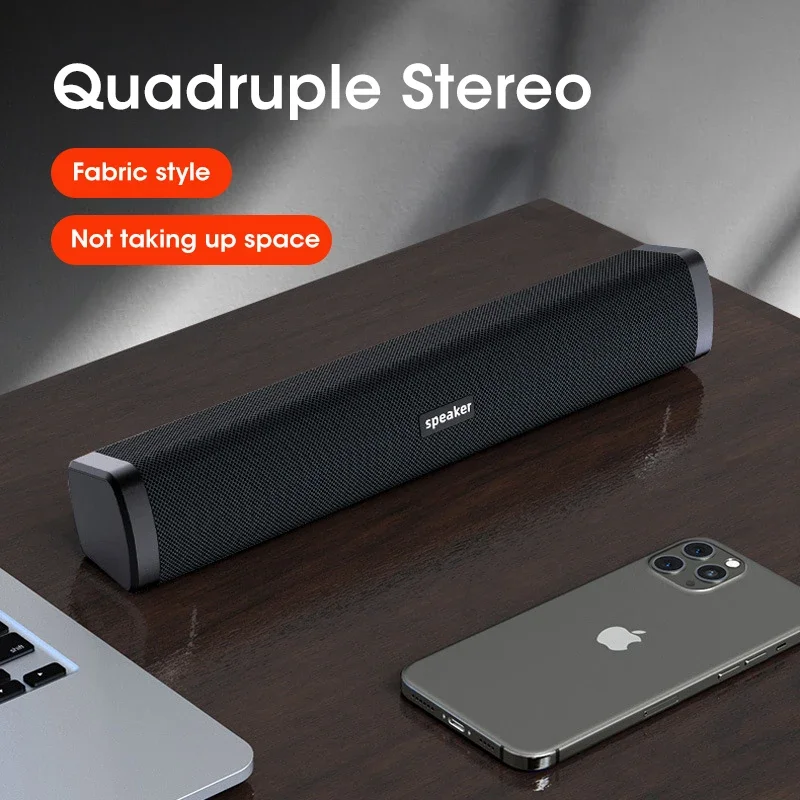 4D Wired Computer Speaker Bar Stereo Sound Subwoofer Macbook Laptop Notebook PC Music Player PC Soundbar Loudspeaker computer speaker