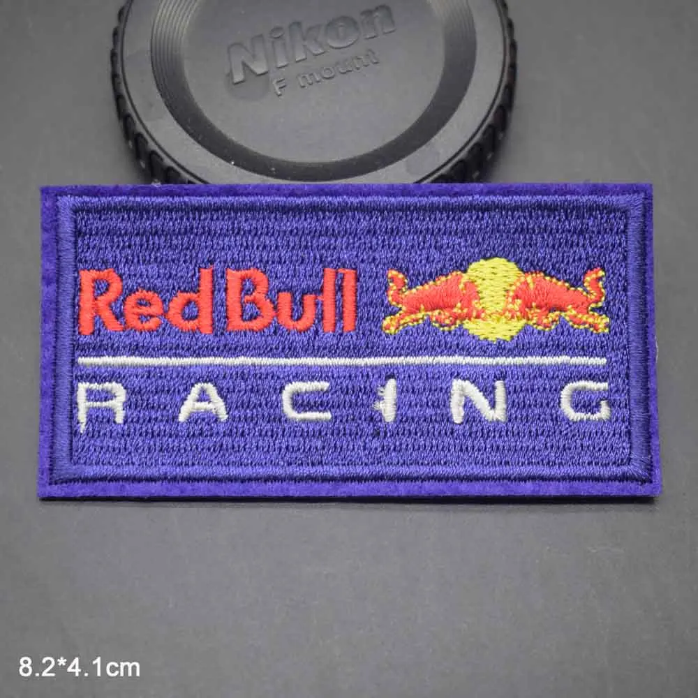 Bull Cow Racing Word  Iron On Patch Embroidered Embroidery Clothes Patch For Clothing Clothes 