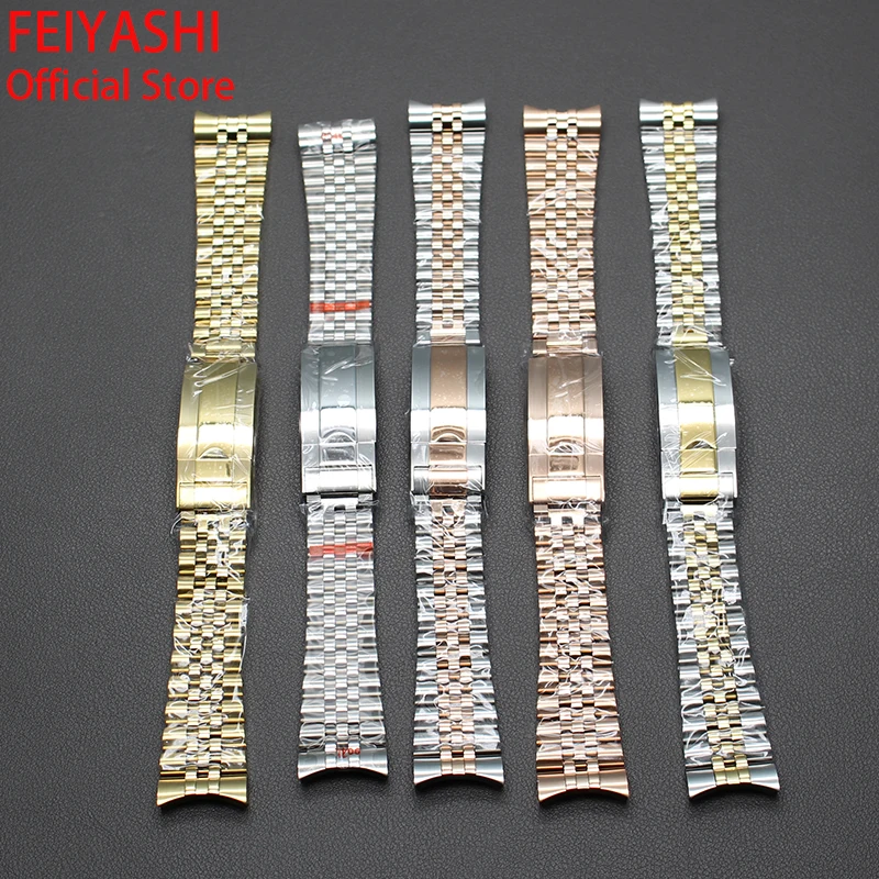 20mm Watchband 316L Stainless Steel Men's Watch Strap Bracelet Parts Wristband For 40mm Dive Case High-quality Accessories