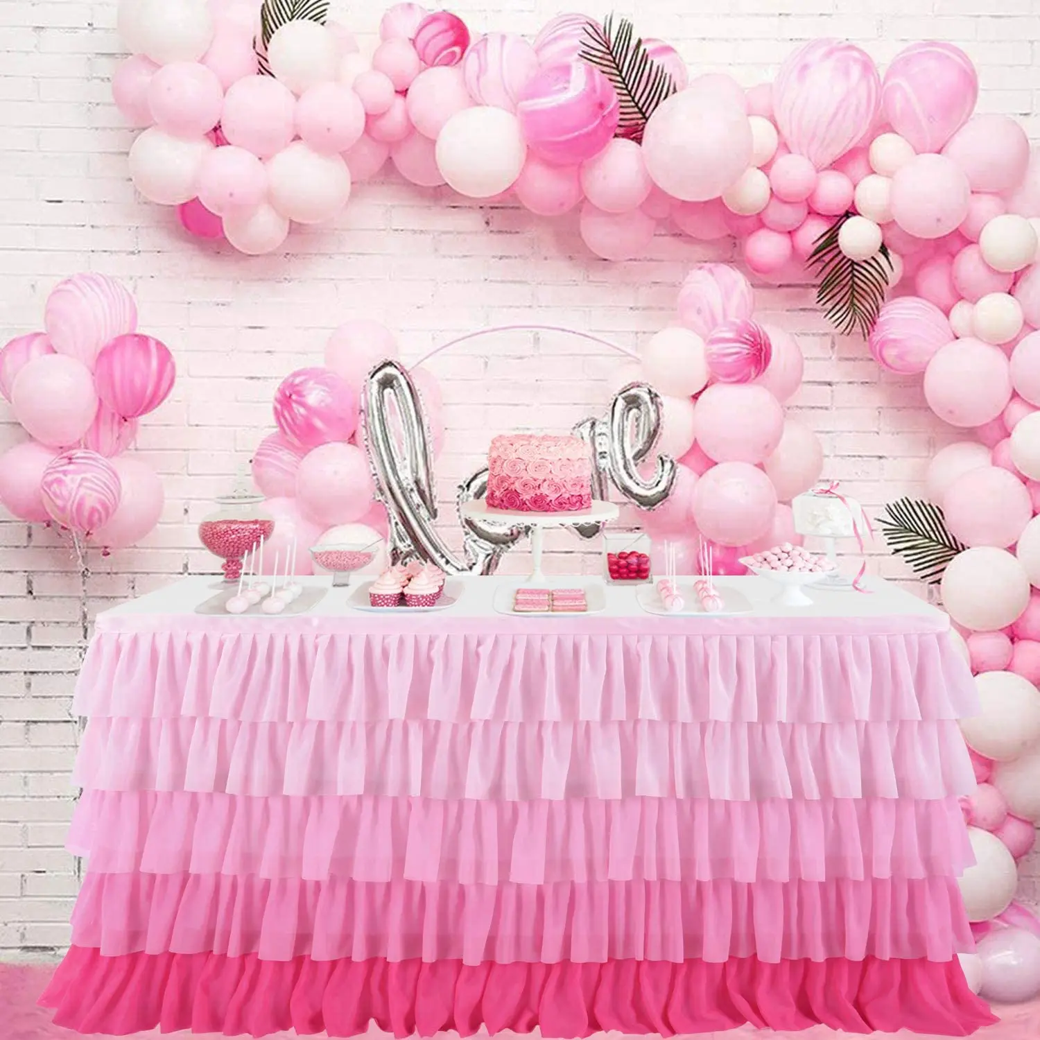 Description Picture 3 of itemTulle Table Skirt Tutu Tablecloth Tableware for Baby Shower Birthday Party Decorations Banquet Wedding Home Party Table Supplies
