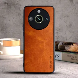 Luxury Vintage Leather Skin Case - Premium Protective Cover for Realme 11 Pro (Yellow)