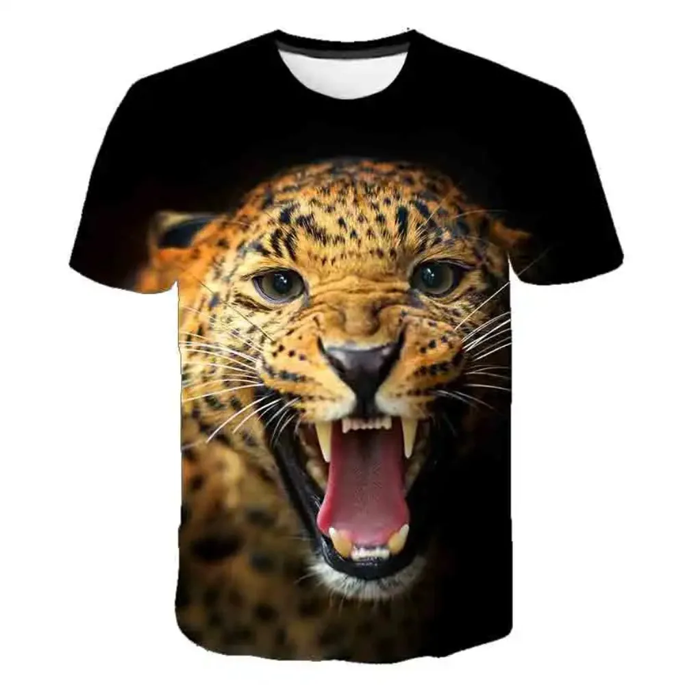 

New Tiger leopard 3d Printing Men Ladies Kids T Shirts Funny Fashion Cool Animal Print Top Breathable Lightweight Short Sleeves