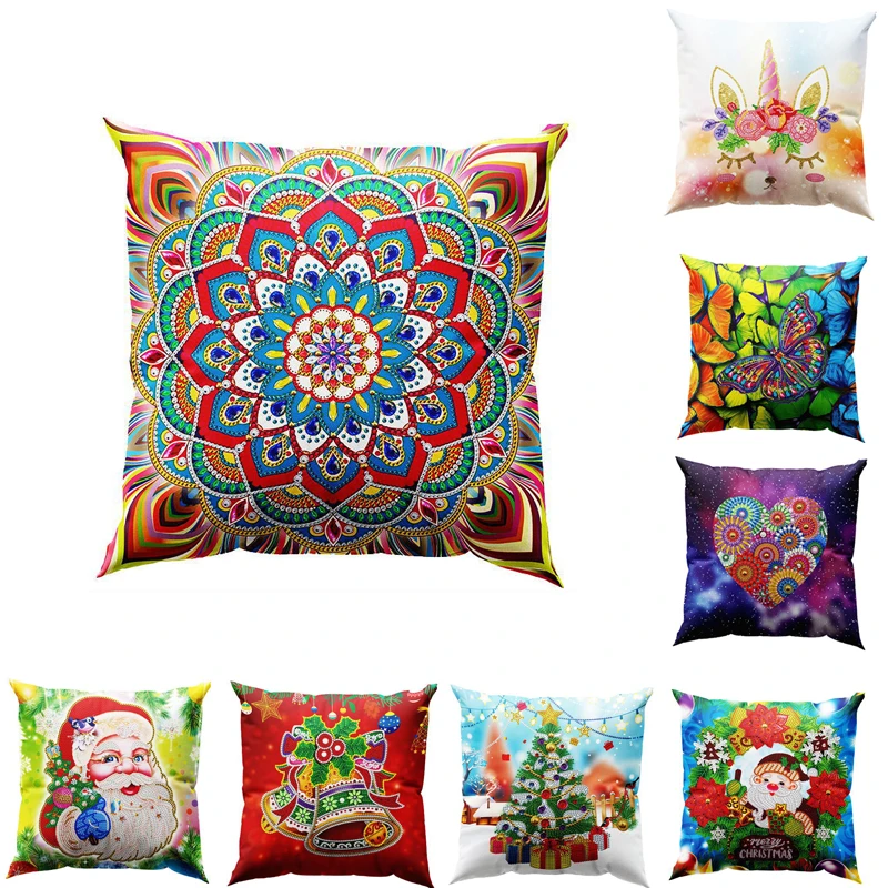 New Diy Mandala Special Shaped Diamond Painting Pillow Case Craft Kits
