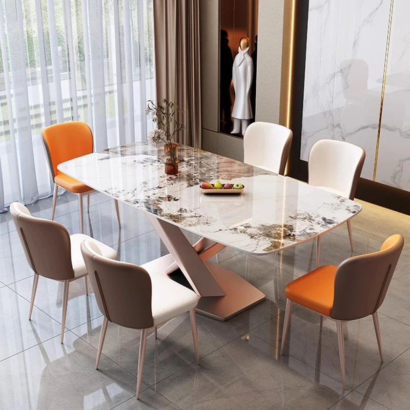 

Luxury Dinning Table Modern Marble Balcony Dinner Kitchen Table Coffee Mesa Lateral Muebles Dining Room Table And Chairs Set