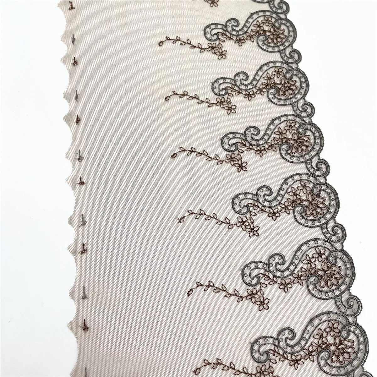 3y/lot Width 7 5/8 inch (19cm) Cream Black Embroidery Lace Trim For Skirt Hem Clothes Sewing Material DIY Apparel Dress Fabric 6