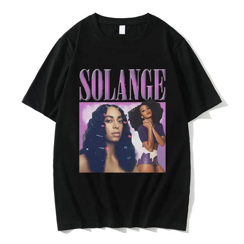 

Solange Graphic Print T-shirt Men Women Fashion Casual Oversized Tshirt Male Vintage T Shirt Men's Cozy Cotton Short Sleeve Tees