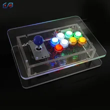 

Zero Delay Encoder Arcade Stick Transparent DIY Case Rocker Frame Acryli Console LED Button Joystick USB to PC /Raspberry Pi 4