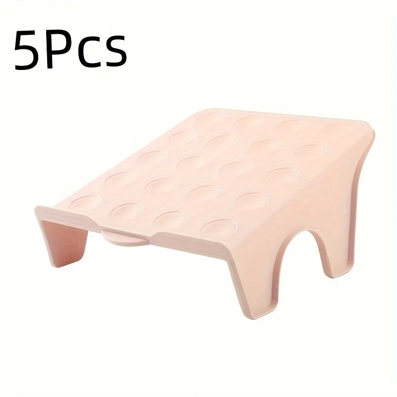 5pcs Creative Shoe Stand Set, Double Space-Saving Plastic Shoe Rack, Foldable Double-Layer Slippers Door Shoe Organizer 6