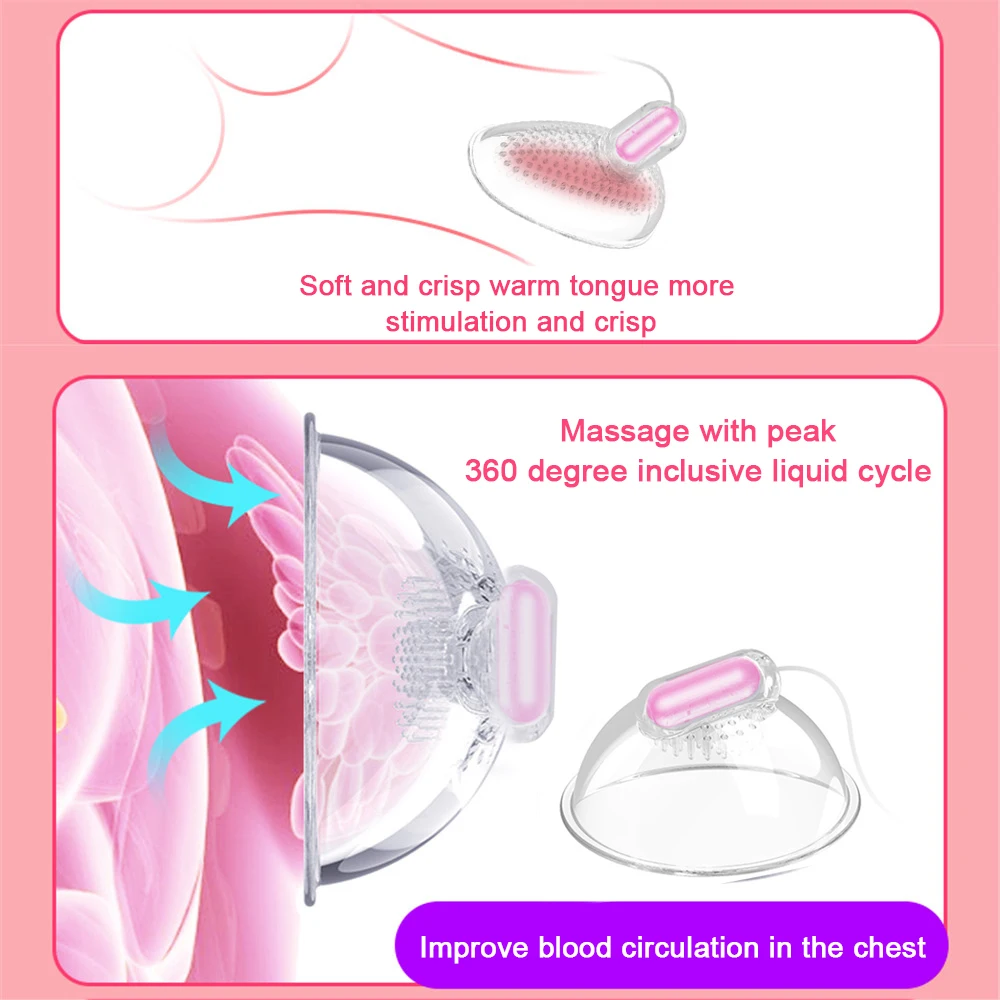 Breast Enlargement Stimulation Nipple Vagina Clitoris Sucker For Women Clit Vibrator Vacuum Pump Cover Adult Masturbator Sex Toy