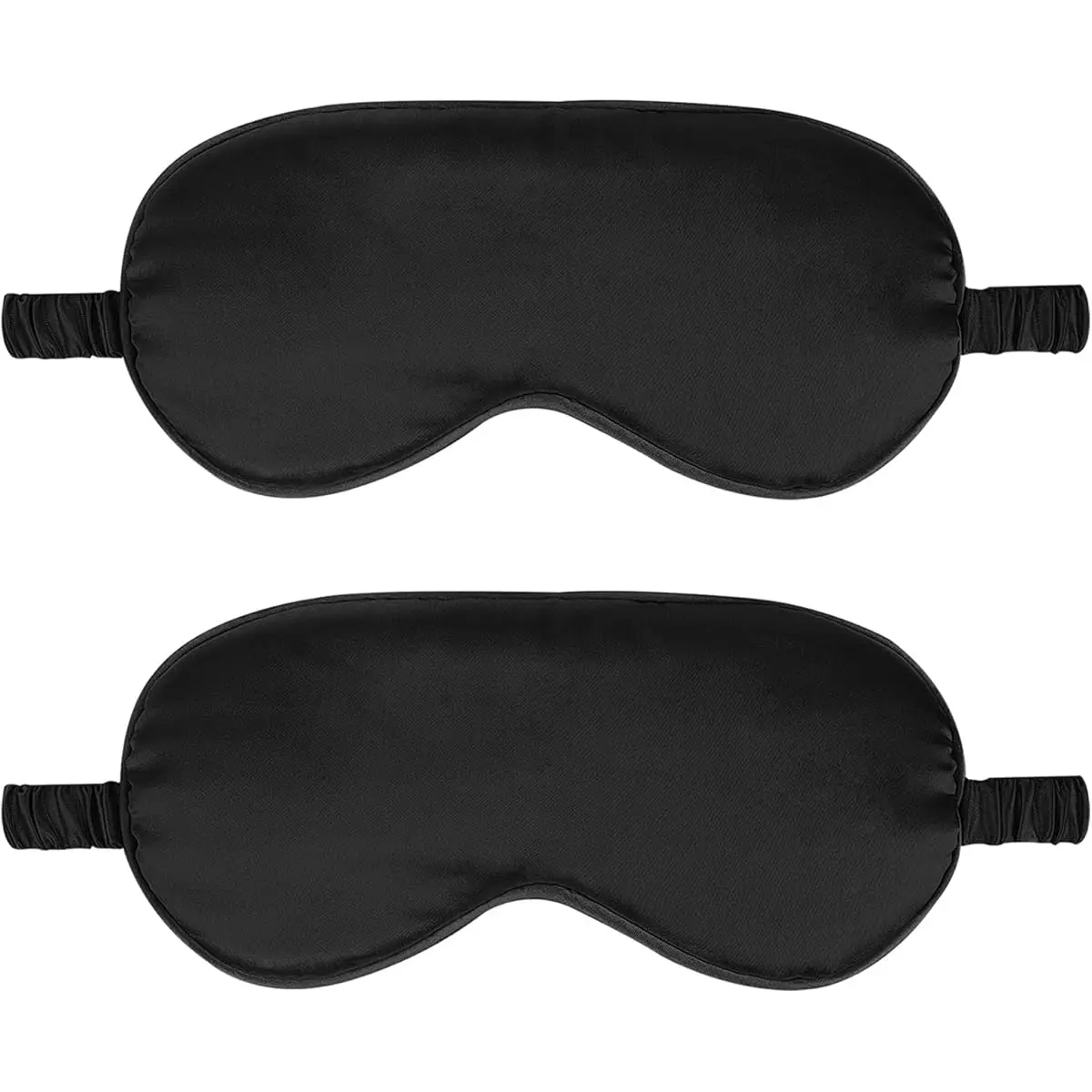 2-Pack Silk Sleep Mask Elastic Blackout Eye Mask Blindfold For Full Night's Sleep Light Blocking Adjustable Strap
