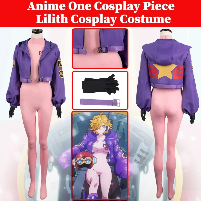 

Lilith Cosplay Anime One Cosplay Piece Egghead Island Disgusie Women Costume Girls Coat Jumpsuits Halloween Party Roleplay Suits