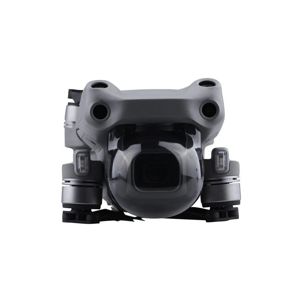 Vue éclatée du protège-objectif et cache cardan pour DJI Air 2S, montrant les pièces de protection.