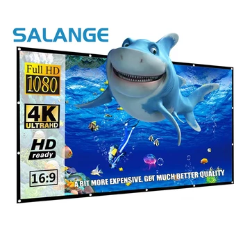 Schermo per Proiettore Salange 84/100/120 Pollici Portatile Pieghevole per Home Theater Esterno e Interno Schermi di Proiezione Bifacciali